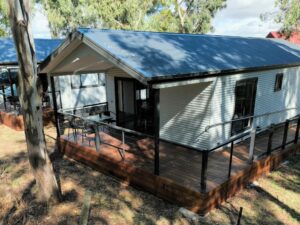 Holiday cabin with wheelchair ramp