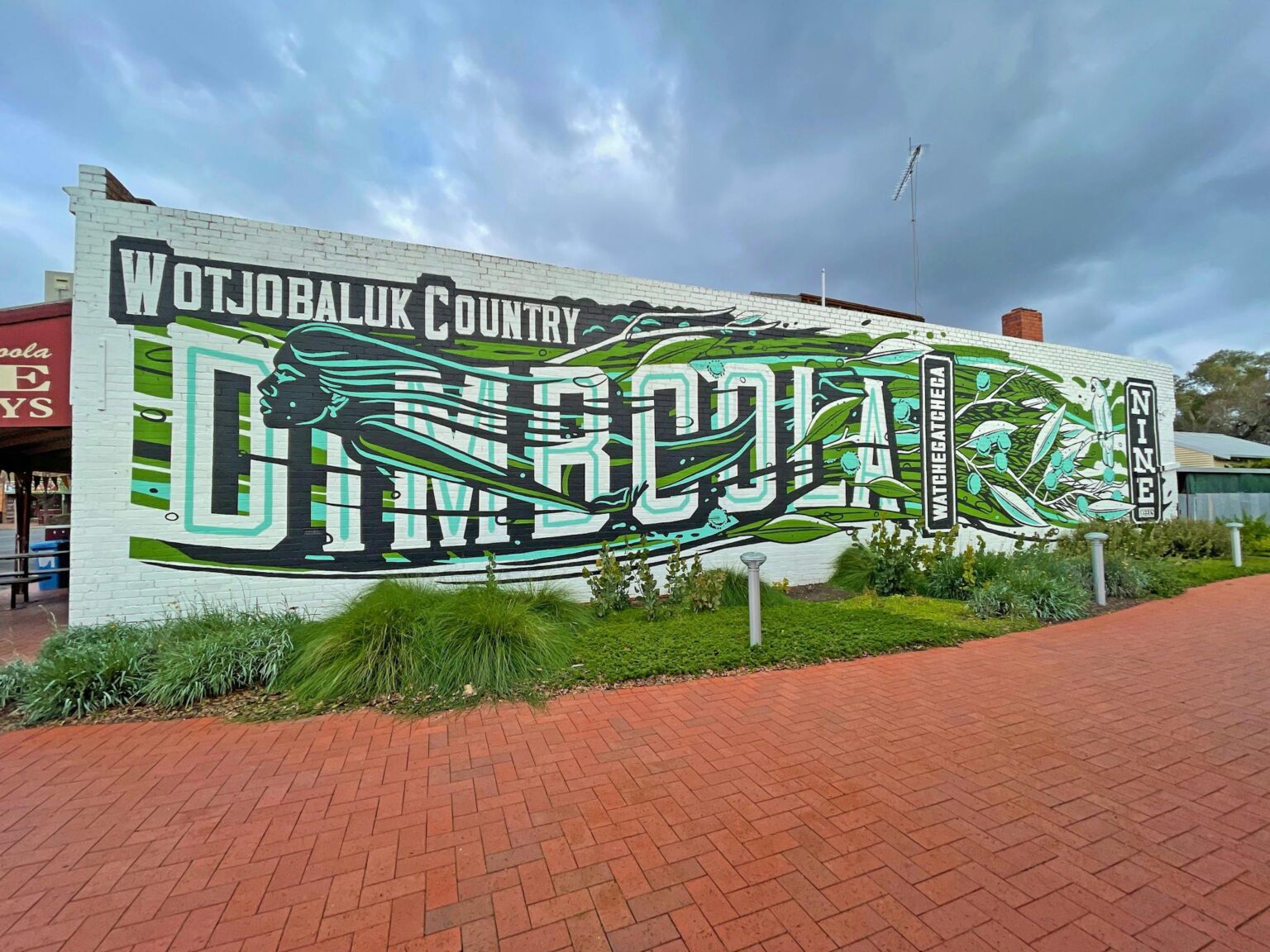 mural on side of brick building