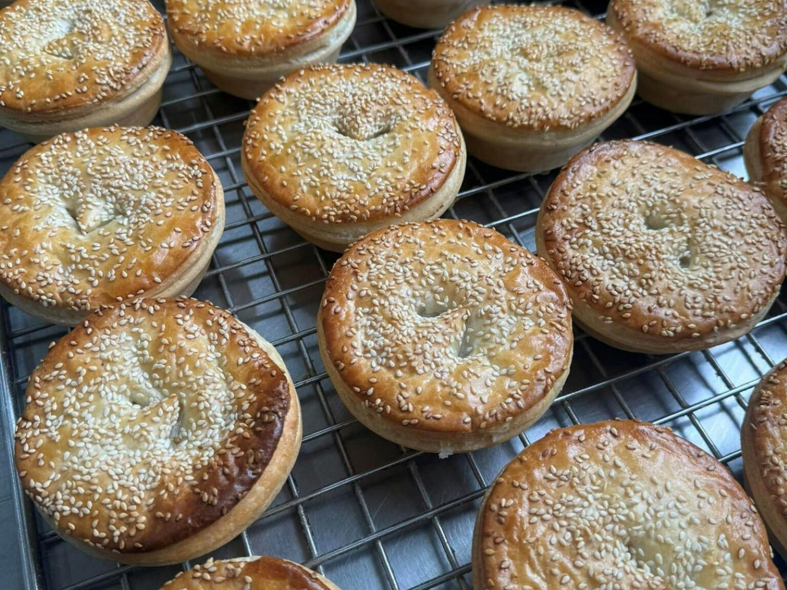 a tray of delicious home made pies