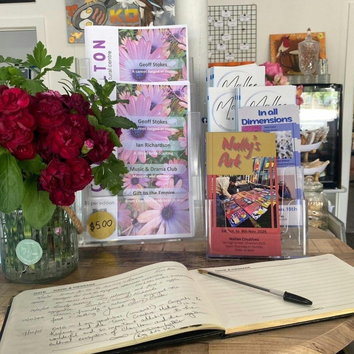 Brochures on display