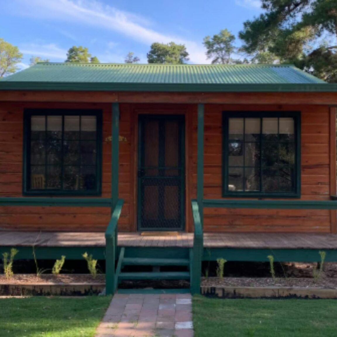 Exterior of a log cabin