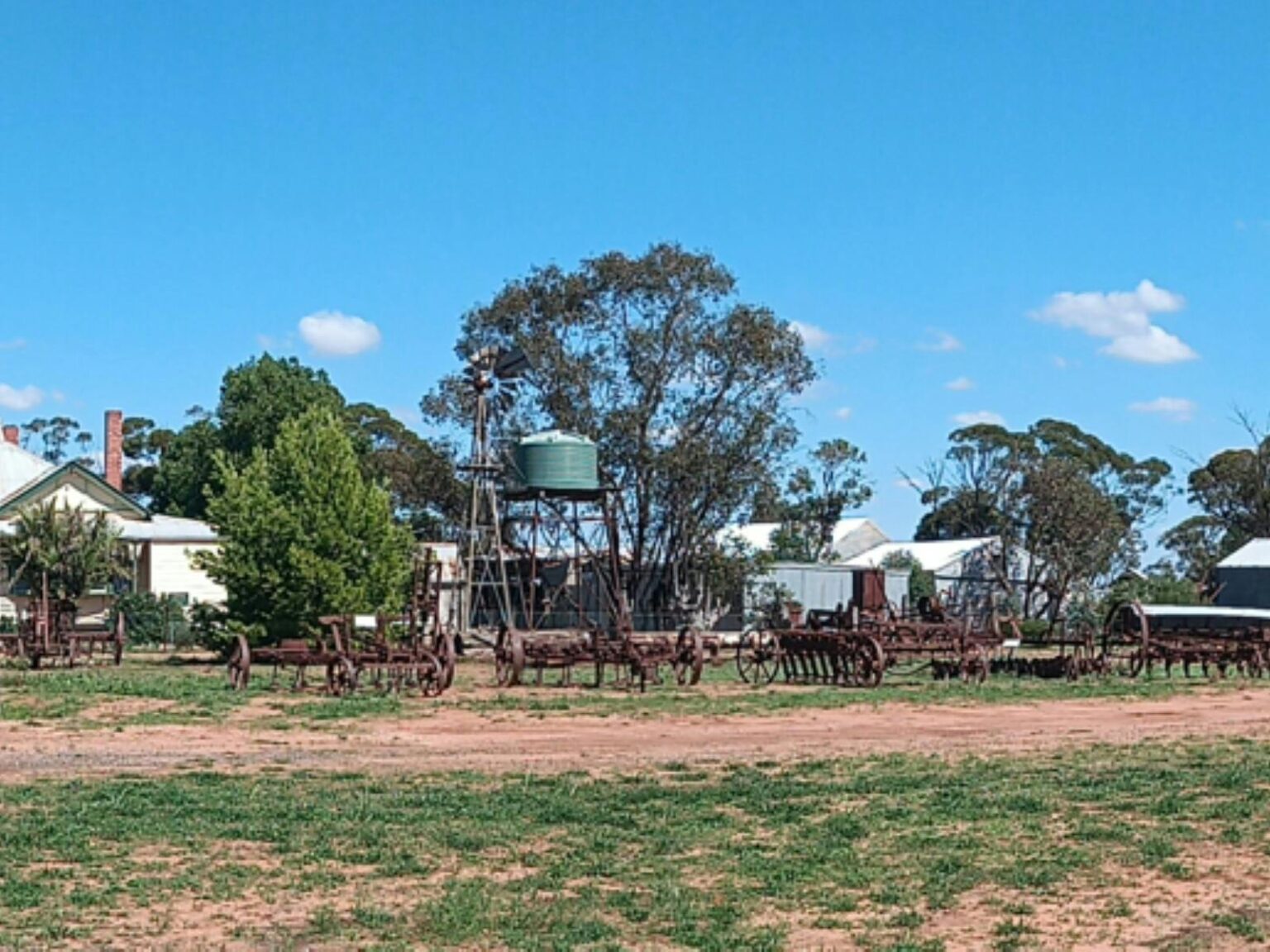 numerous sheds and Winston Church