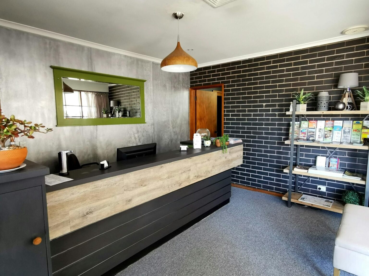 Reception area of motor inn
