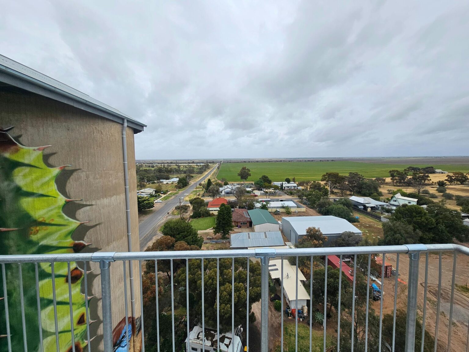 View from lookout tower at top of silo