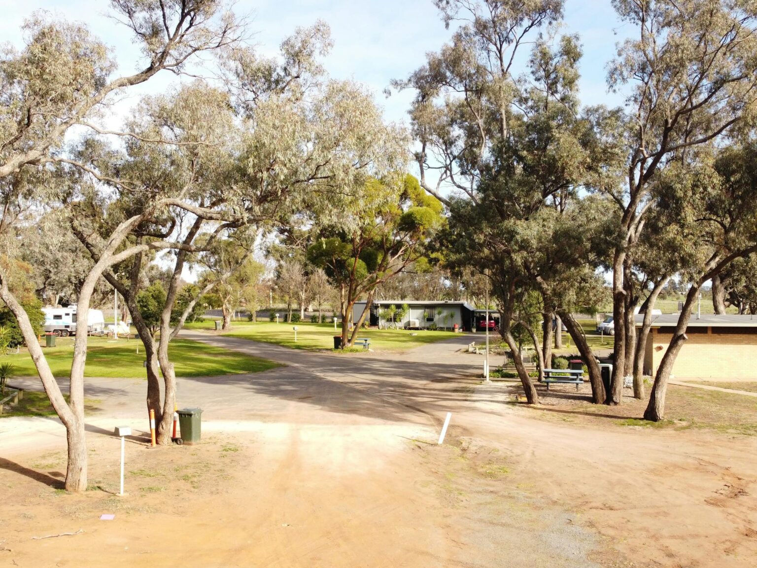 Caravan park with trees