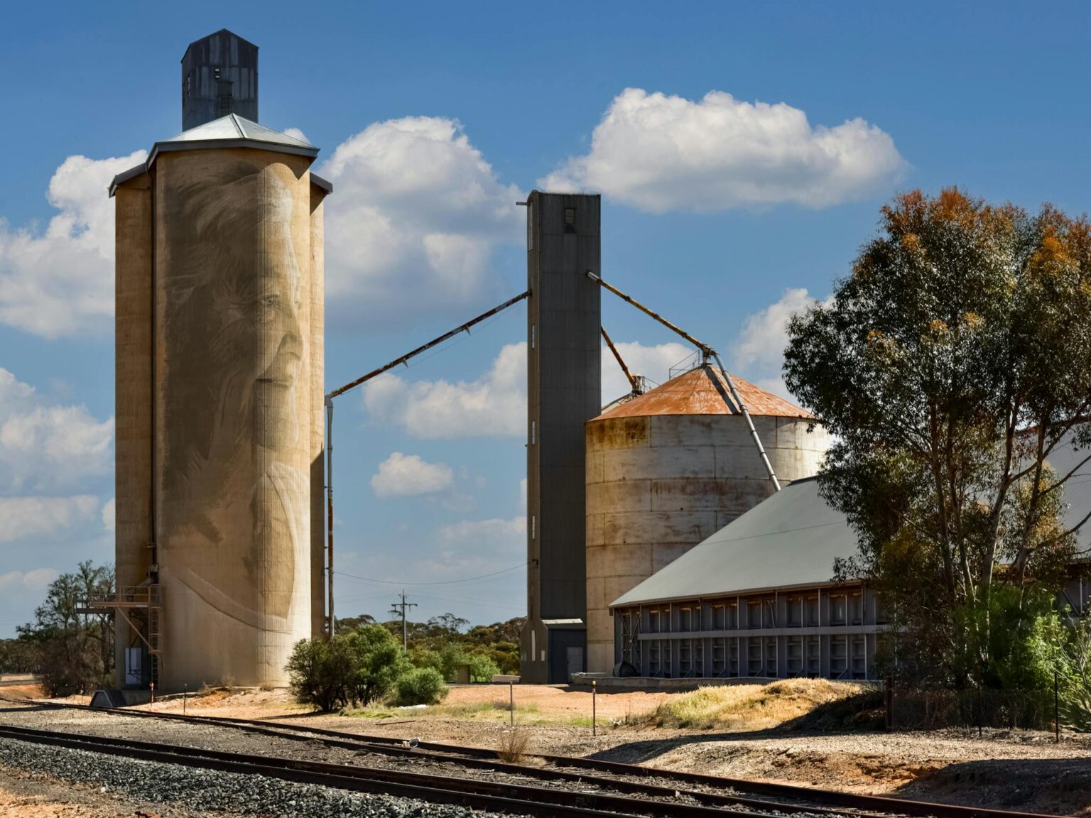 Photo of Silo Art with a woman's face